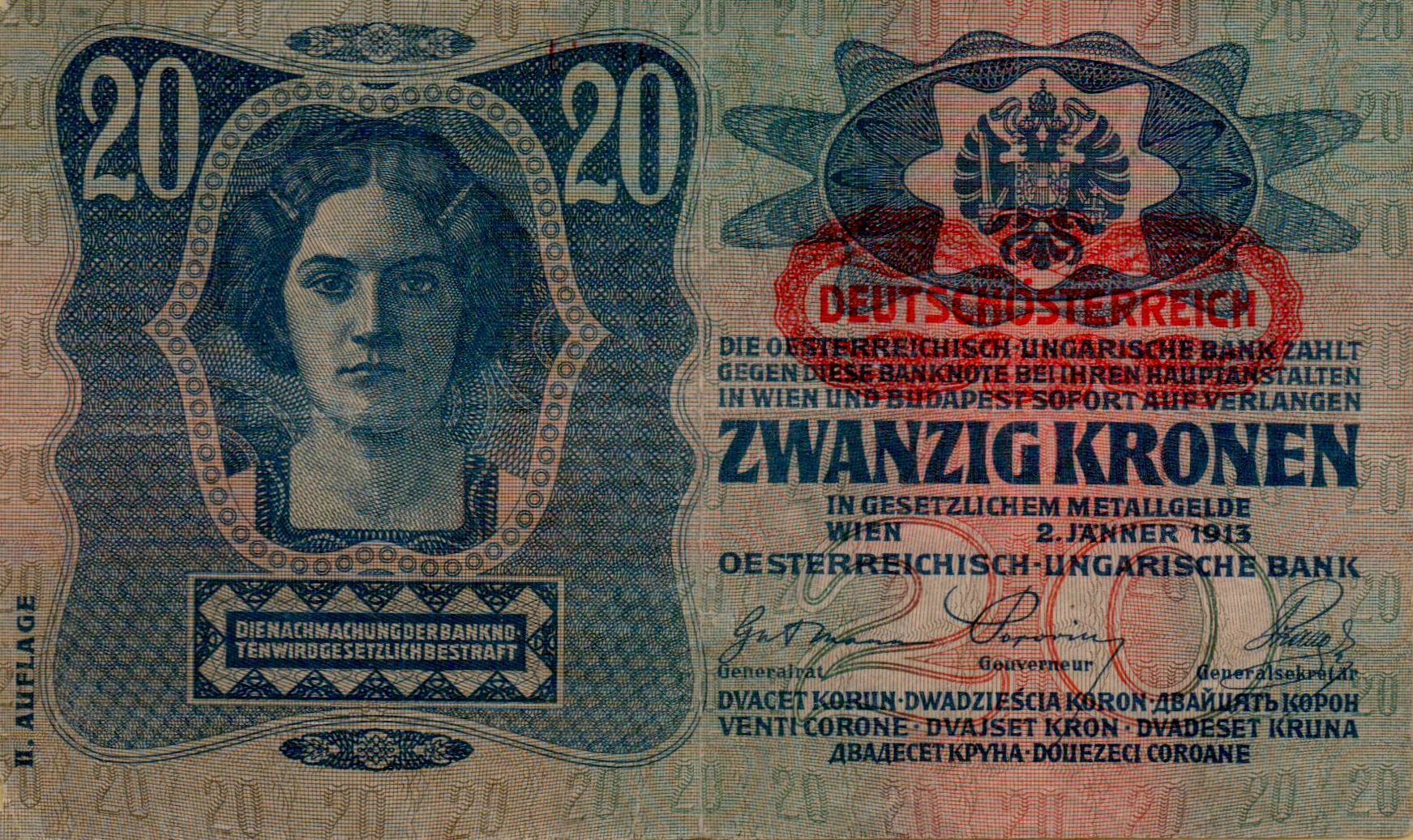 Austria 20 1919 XF P-53/a21